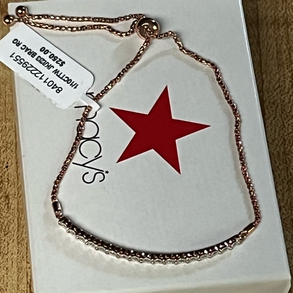 Diamond Bolo Bracelet 14k Rose Gold-Plated Sterling Silver - Picture 10 of 10